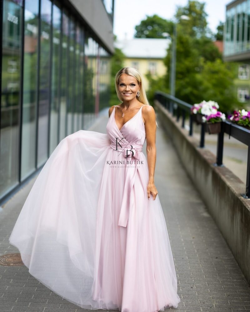 Атласное платье из тюля с атласной кружевной отделкой vanarose