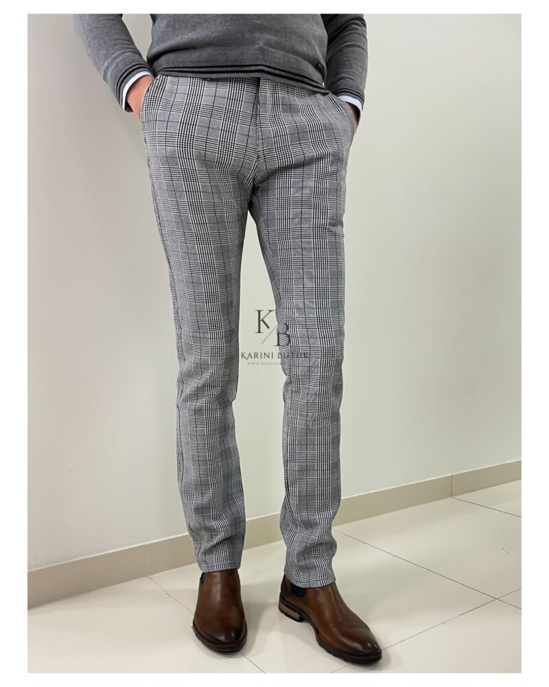 PLAID TEXTILE TROUSERS