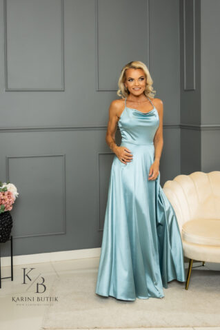 Атласное ливрейное платье с завязками