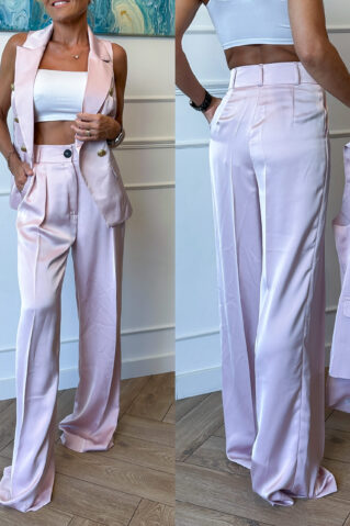 SATIN TEXTILE TROUSERS