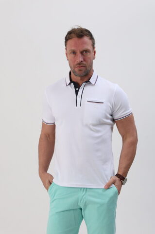 БЕЛАЯ МУЖСКАЯ ФУТБОЛКА-ПОЛО