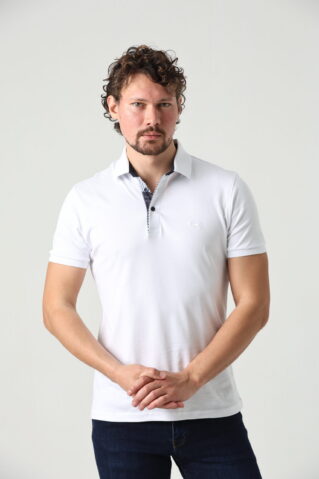 БЕЛАЯ МУЖСКАЯ ФУТБОЛКА-ПОЛО