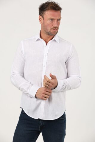 Белая хлопковая рубашка-треугольник