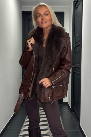 Naiste stiilne kunstnahast tagi eemaldatava dekoratiivkarvaga