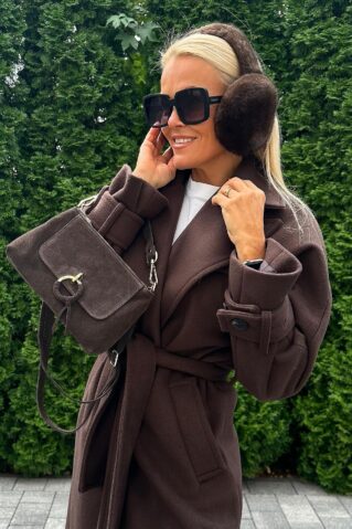 Kvaliteetne talvemantel tumepruun