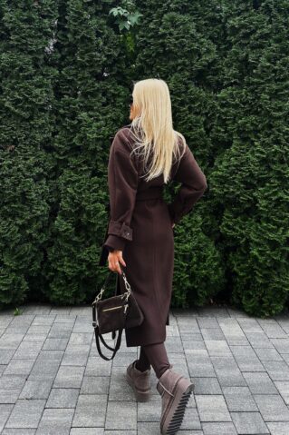 Kvaliteetne talvemantel tumepruun