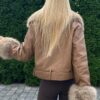 Naiste kunstnahast karvvoodriga stiilne tagi must ja tumepruun