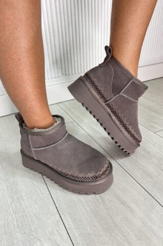 Naiste soojad naturaalsest nahast platvormsaapad karvavoodriga