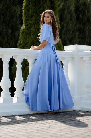 Lühikeste puhvvarrukatega maksikleit