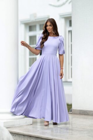 Lühikeste puhvvarrukatega maksikleit