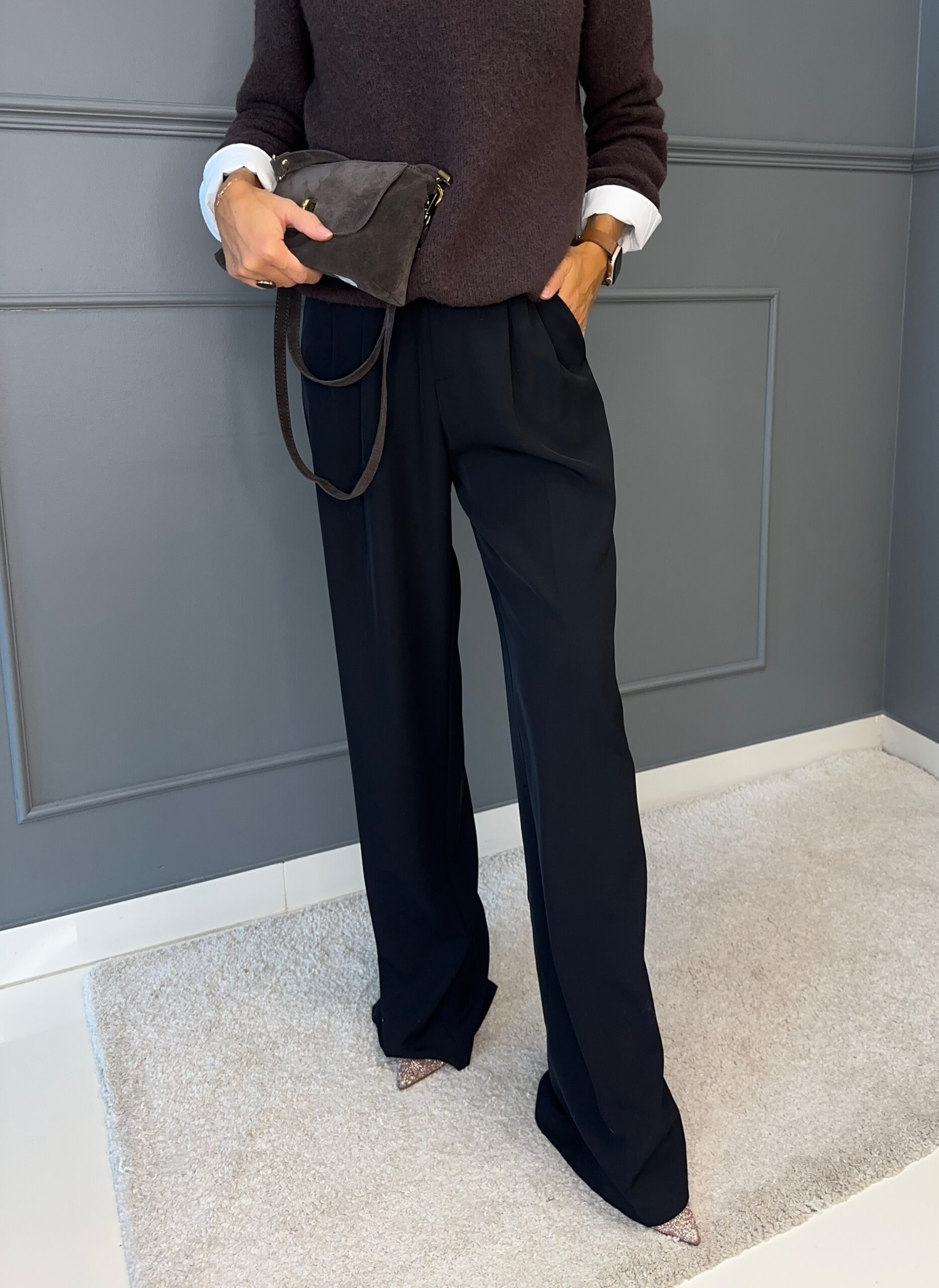 Mustad vabalt langevad tekstiilpüksid — изображение 2