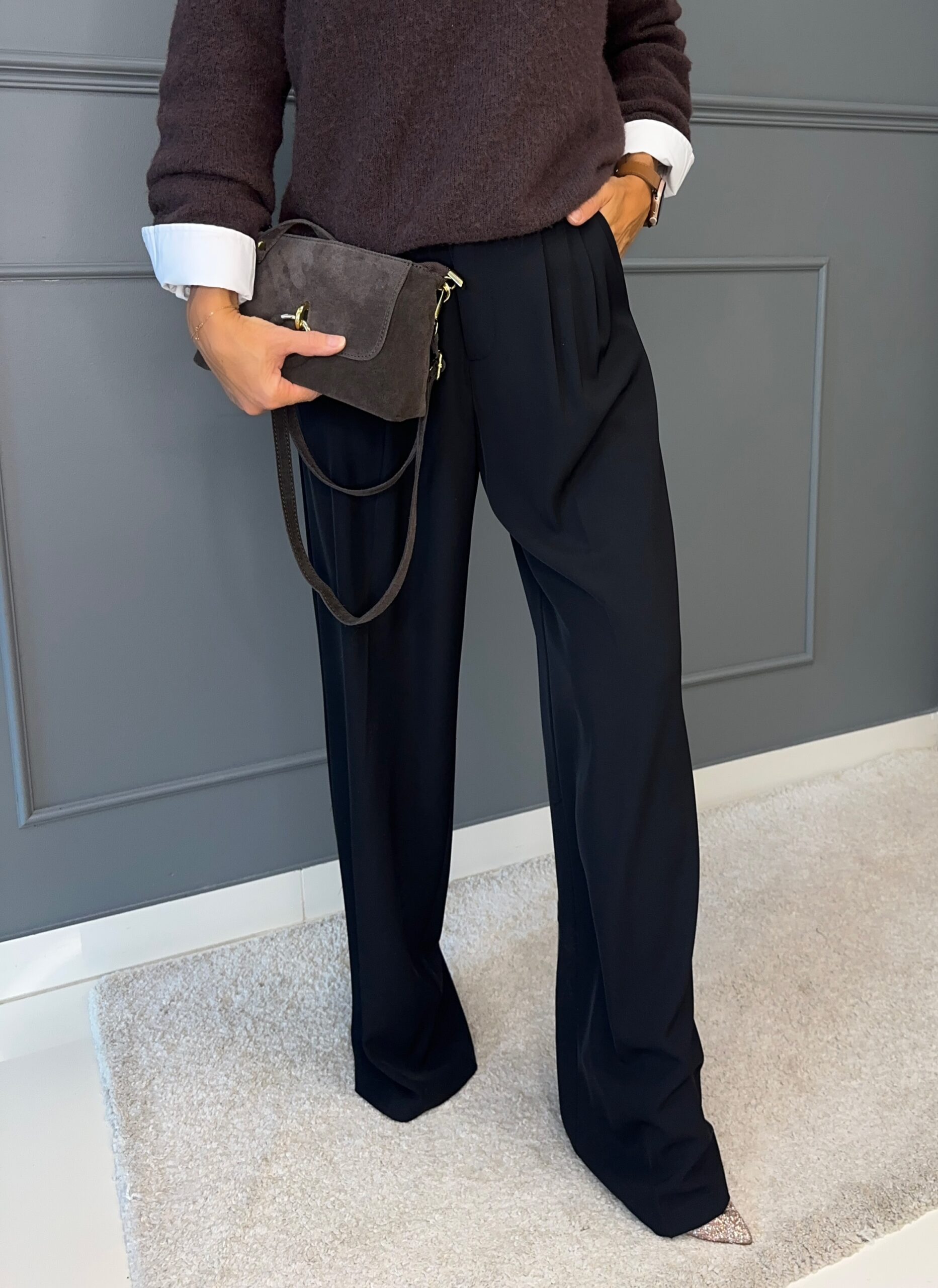 Mustad vabalt langevad tekstiilpüksid — изображение 3