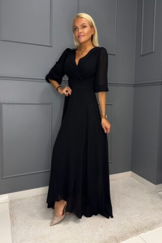 Must sifoonkangast maksikleit kolmveerand varrukatega