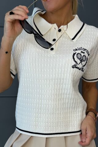 Tekstuurse koega polosärk naistele