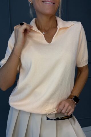 Pehme kootud naiste pluus – pastellkollane, oranž ja virsik (XS–M)