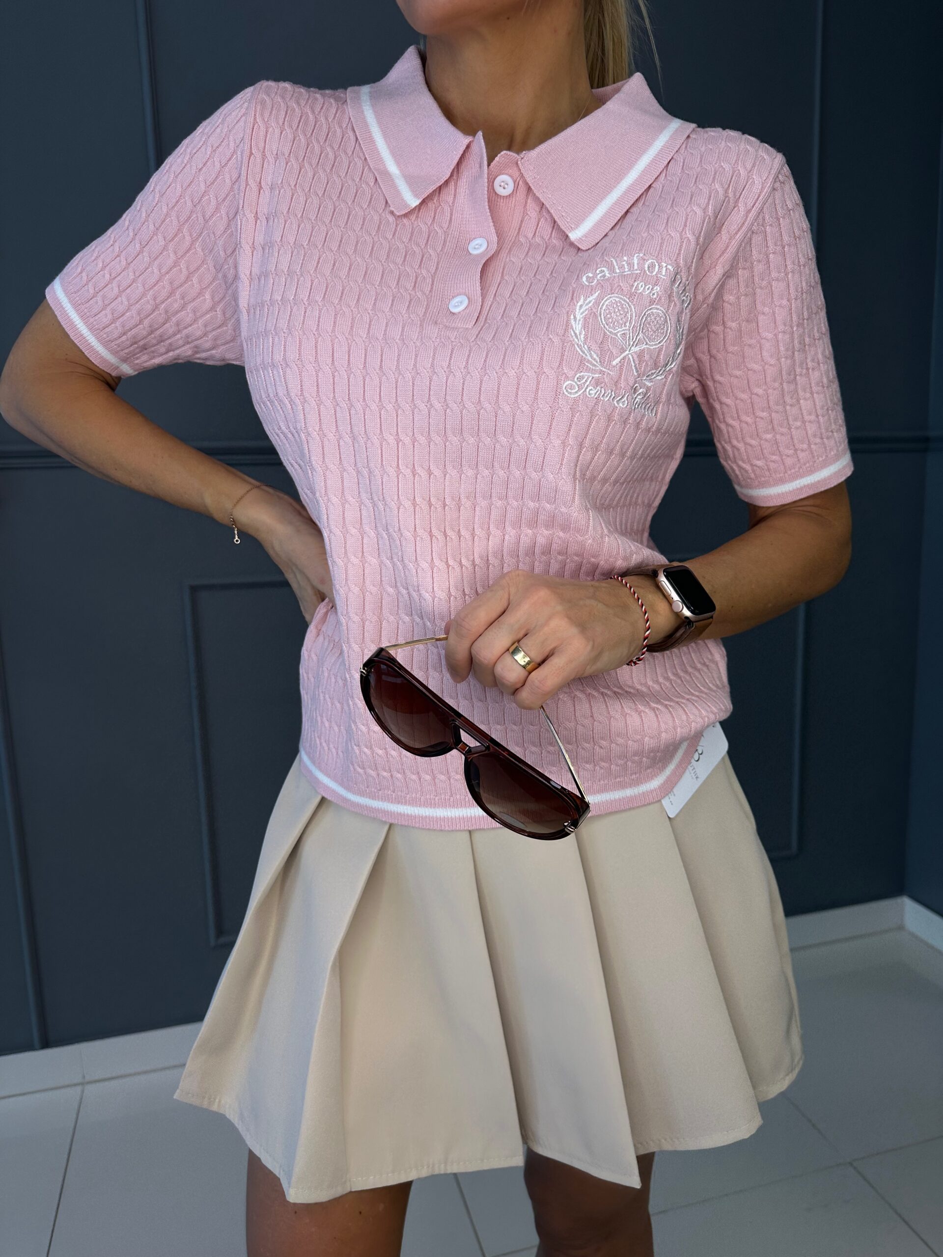 Tekstuurse koega polosärk naistele