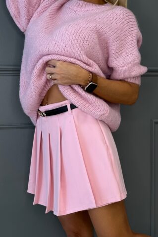 Elegantne püksseelik vööga – must, roosa ja helebeež (S–XL)