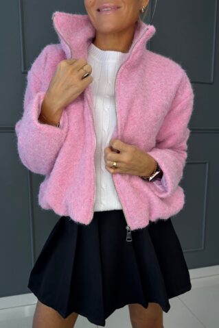 Stiilne bomber jakk õhukese voodriga – roosa, must ja beež (XS–M)