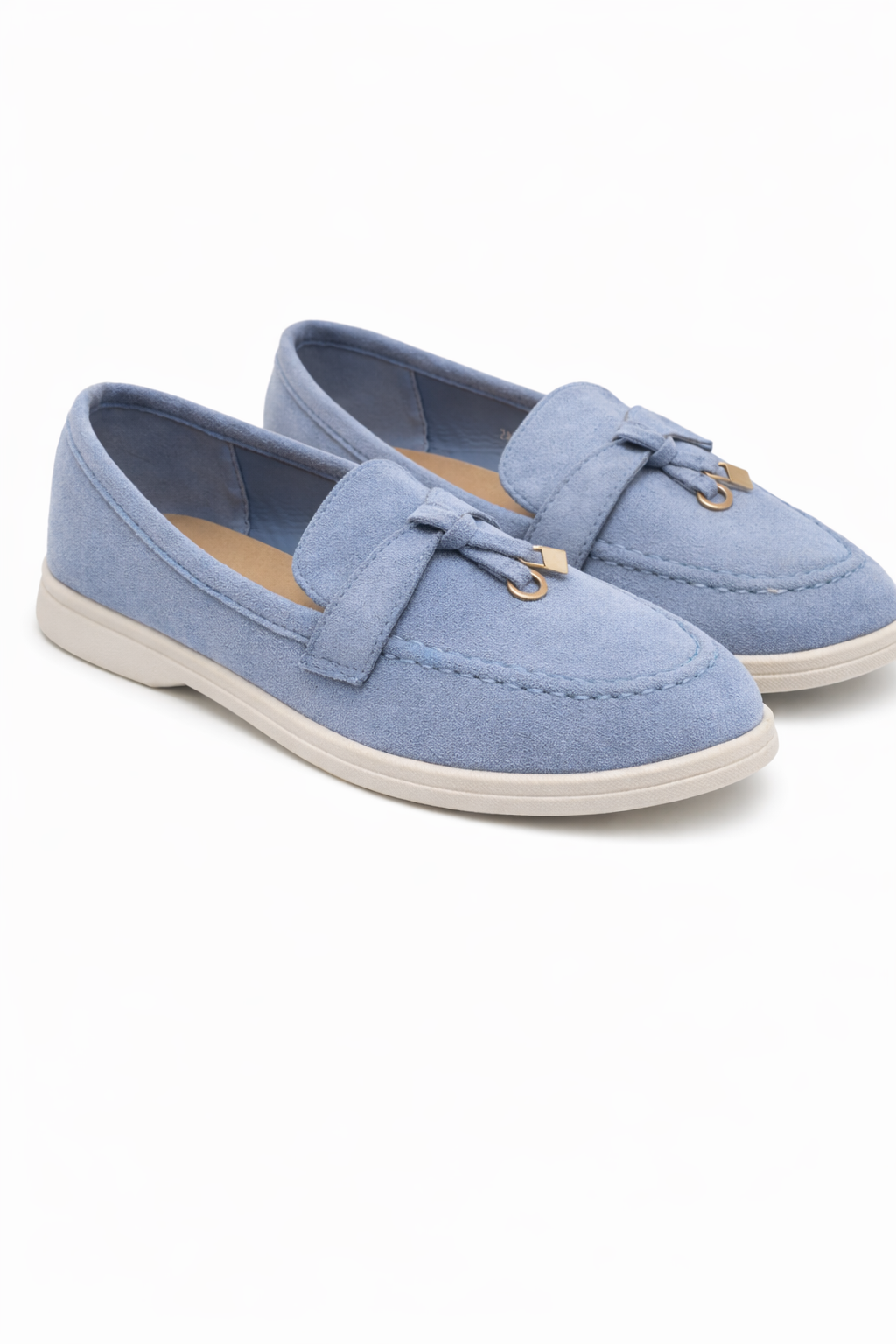 mugavad naiste mokassiinid helesinises toonis