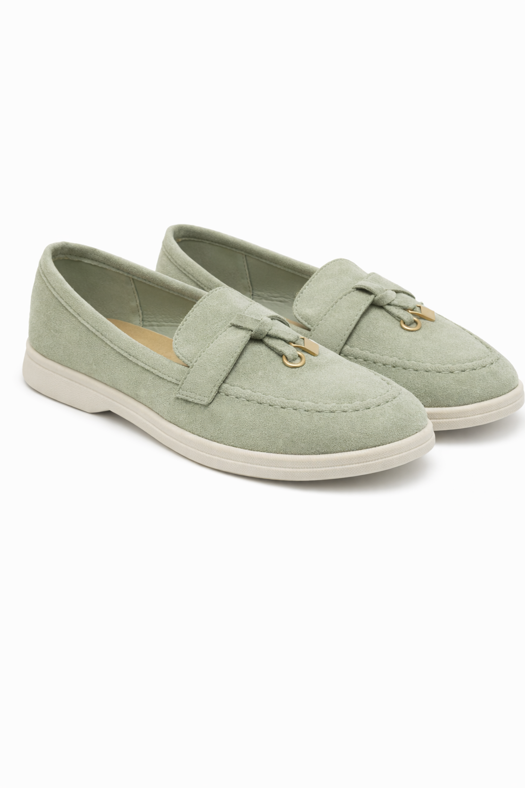 mugavad naiste mokassiinid pastellrohelises toonis