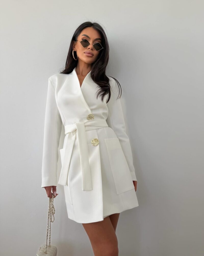An elegant premium blazer dress that can be worn both as a dress and as a jacket.