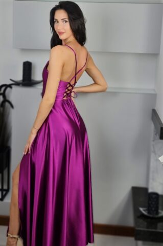 Атласное платье для печени с корсетом