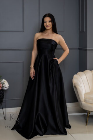 Korseti lõikega taskutega maksikleit