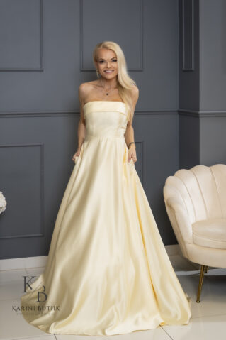 Korseti lõikega taskutega maksikleit