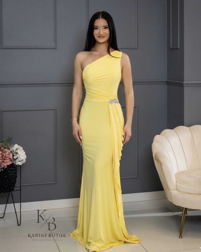 Elegant yellow graduation dress for women