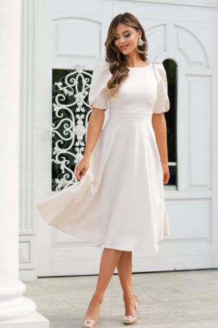 MIDI DRESS WITH THREE-QUARTER SLEEVES
