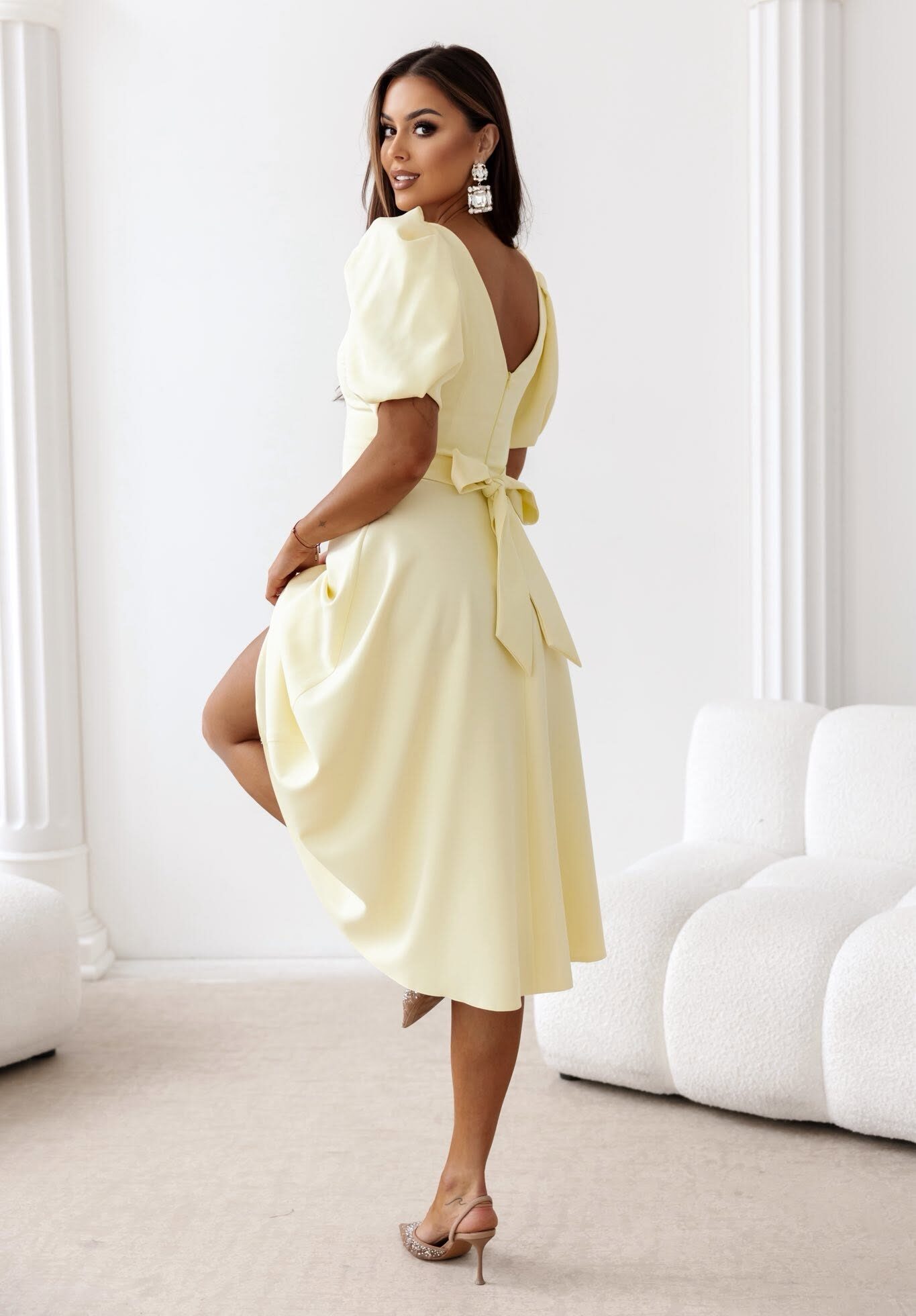 MIDI DRESS WITH THREE-QUARTER SLEEVES