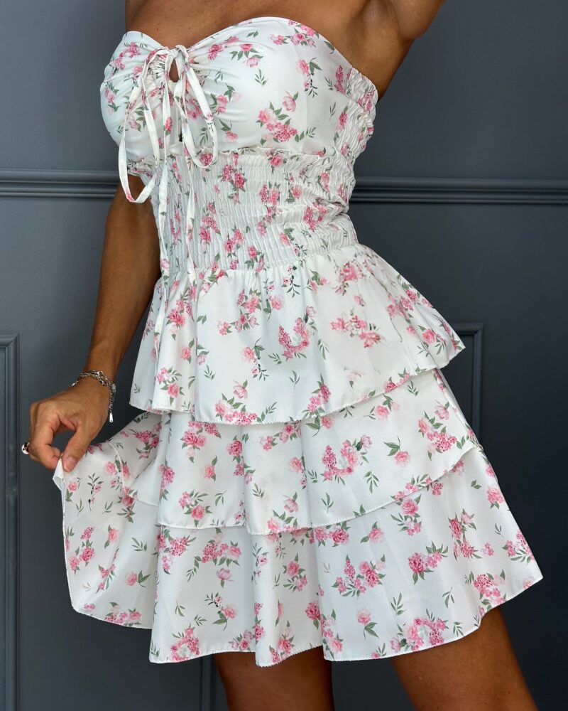 Floral summer dress with a stretchy back