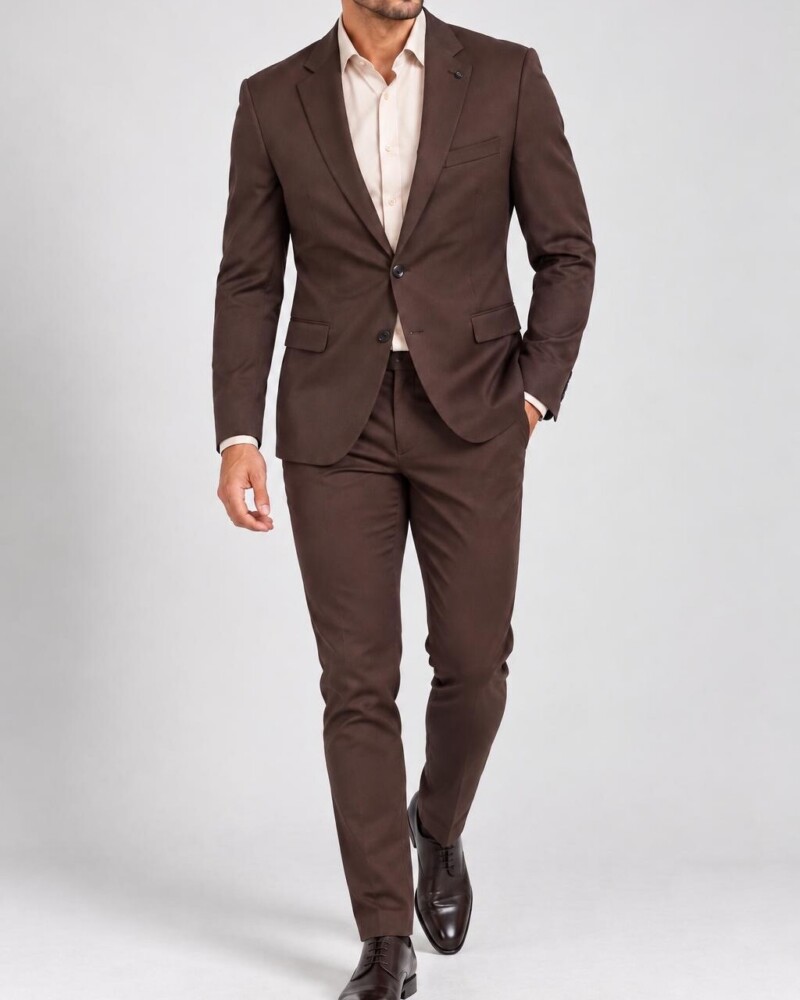 Tumepruunid meeste Slim Fit püksid – Karini Butiik
