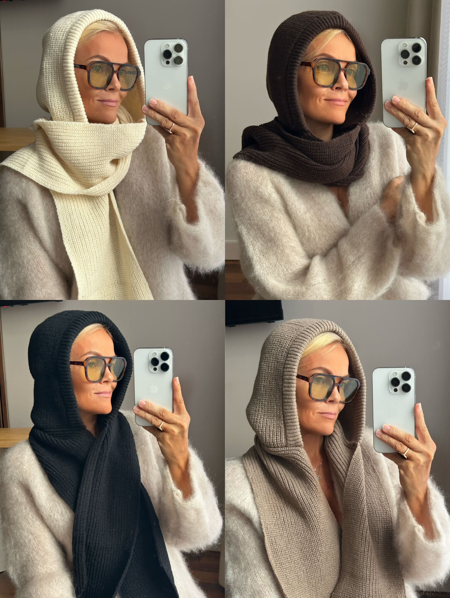 Kootud kapuutssall pika salliosaga naistele – Karini Butiik