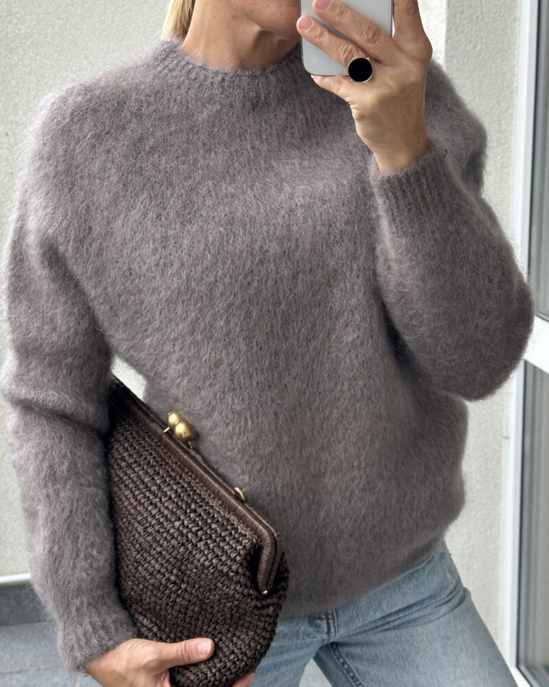 taupe Super Kid Mohäär kampsun 80% mohääriga