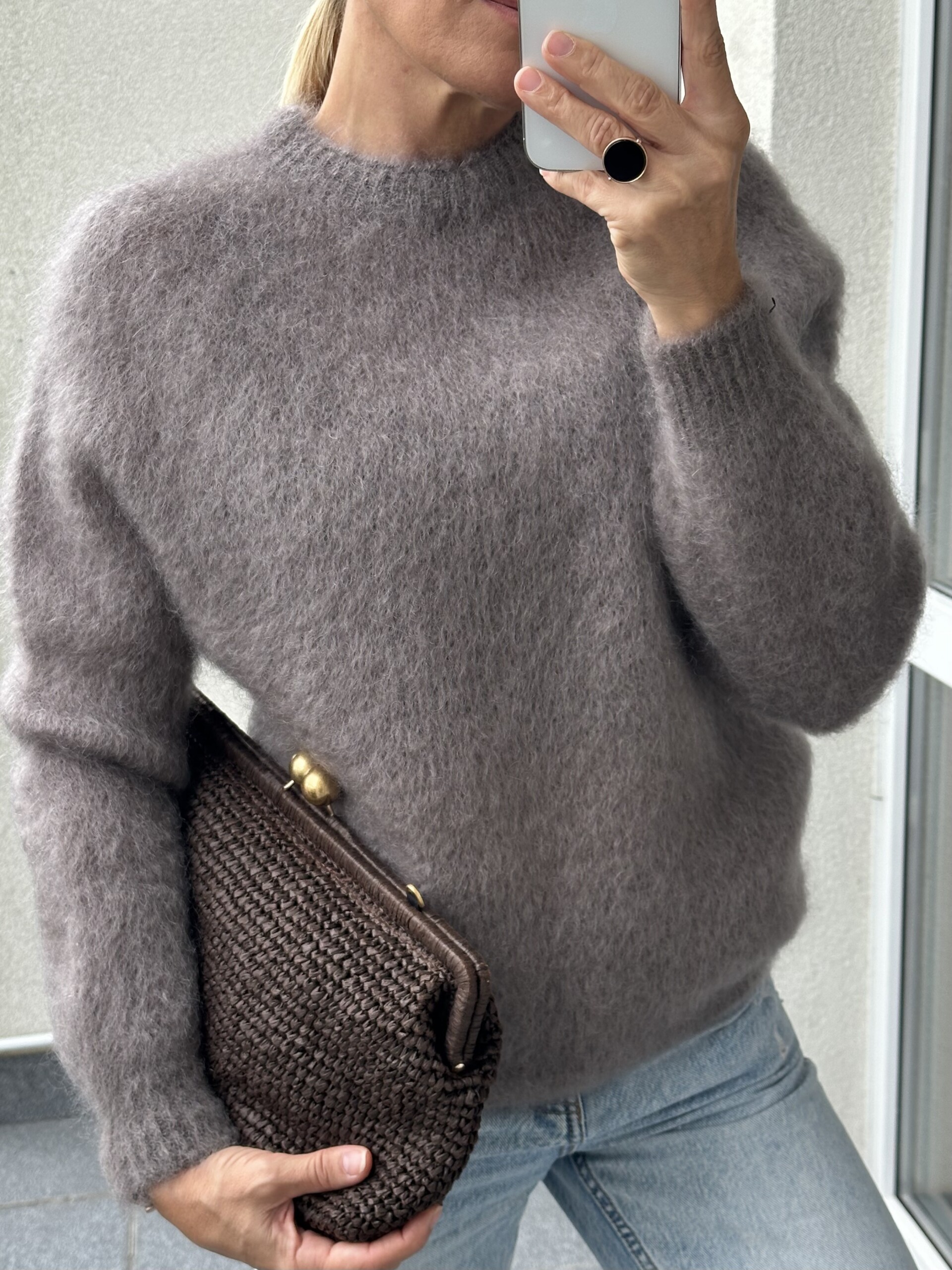 taupe Super Kid Mohäär kampsun 80% mohääriga